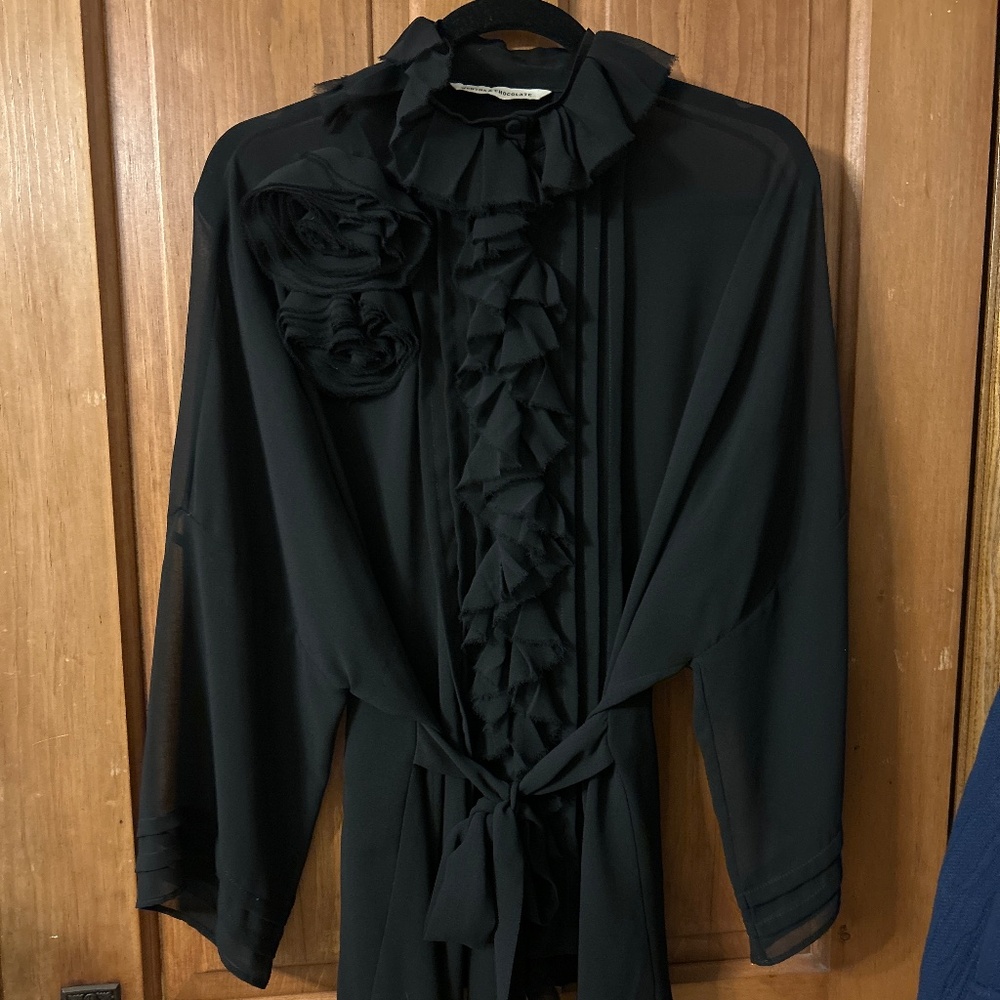 Mentha and Chocolate Sheer Jacket /Blouse